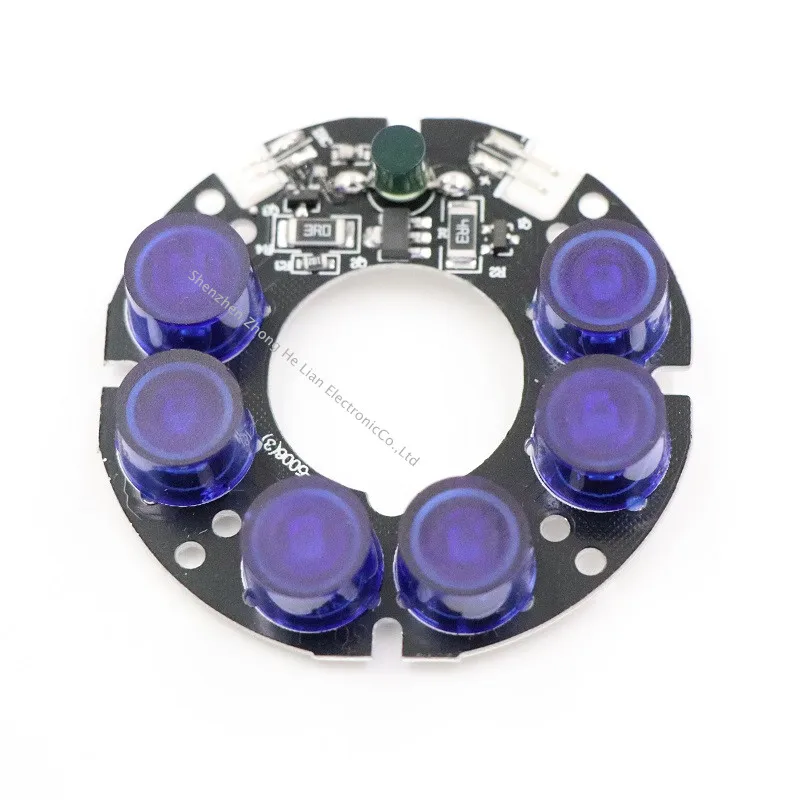 

Hybrid Beam Angle CCTV Accessories Nano-infrared 6 Grain IR LED board for Surveillance cameras night vision diameter 53mm