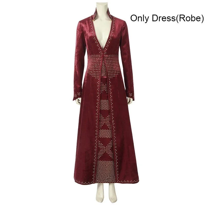 Only dress Игра престолов Сезон 8 костюм Серсея Ланнистер косплей Королева для взрослых платье на заказ Хэллоуин Рождество карнавальный халат вечерние доспехи - Цвет: Only dress