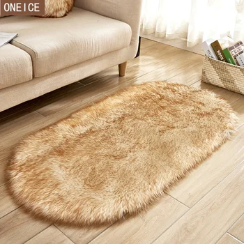

Oval-likeImitation wool carpet living room room bedroom study floor mat furry fluffy soft carpet can be cleaned in 8 colors