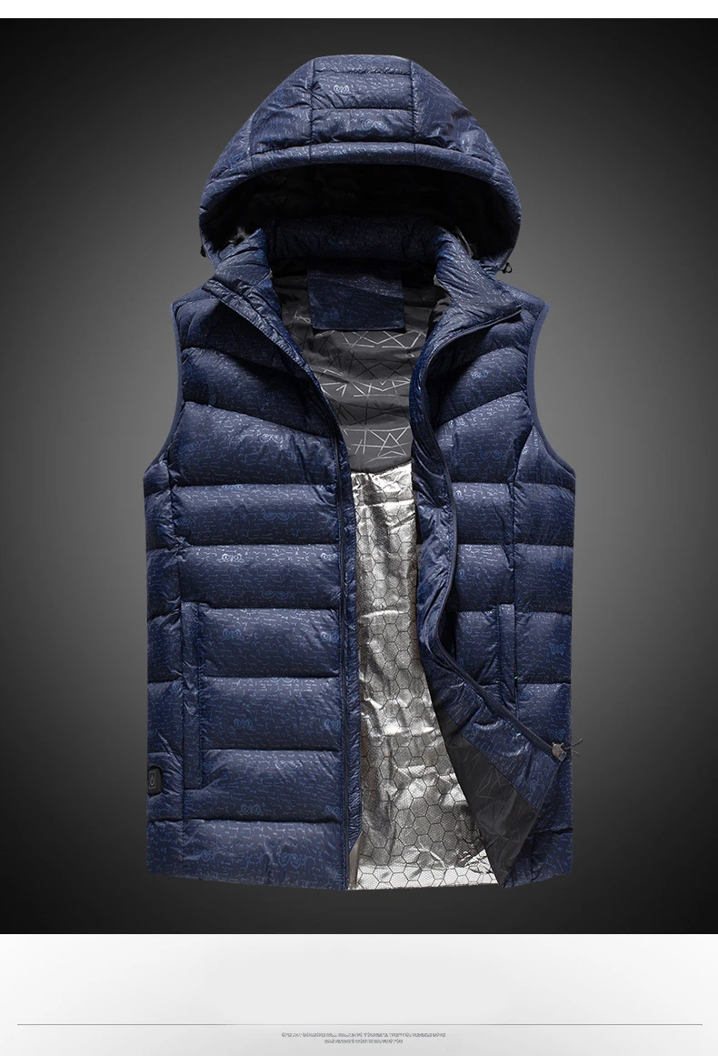 Интеллектуальное Отопление USB Электрический аккумулятор без рукавов жилет мужская зимняя куртка на молнии ветроустойчивые куртки с подогревом тела Теплее