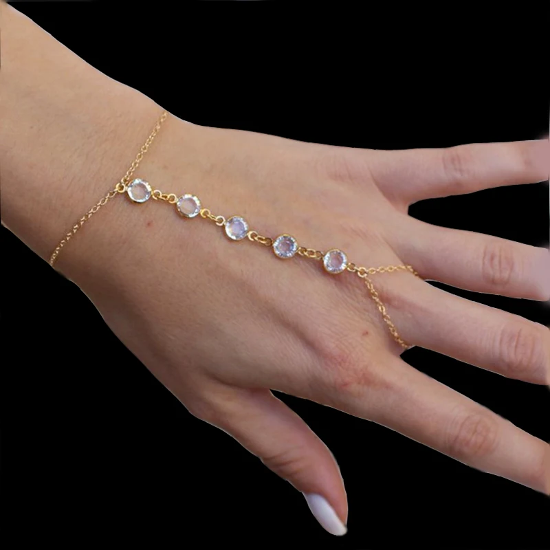 Fashion Gold Crystal Rhinestone Bling Clear Bracelet Bangle Lady Jewelry Gift 