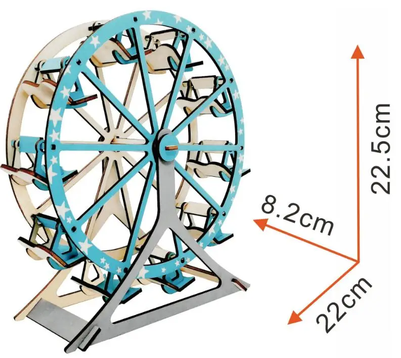 Моделирование колесо обозрения модель Diy игрушка ручной работы деревянные пазлы 3d трехмерные деревянные головоломки игрушки для детей