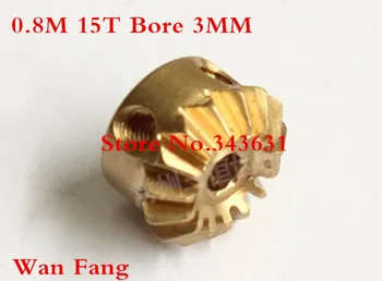 

2PCS 0.8M15T Bevel Gear 0.8 Mod M=0.8 Modulus Ratio 1:1 Bore 3mm Brass Right Angle Transmission parts machine parts DIY
