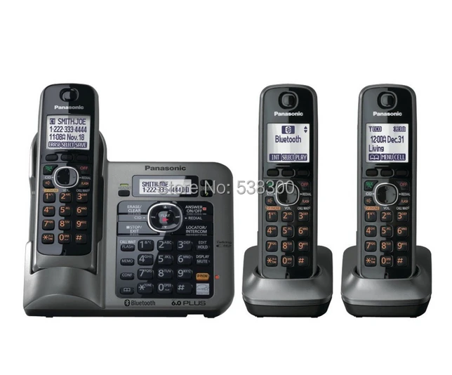 

New Arrival KX-TG7641M - 3 Handsets DECT 6.0 Link-to-Cell via Bluetooth Cordless Phone with Answering System - Metallic Gray