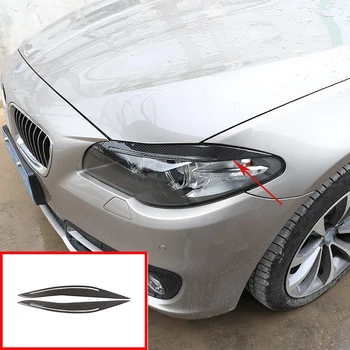 

2 Pcs Soft Carbon Fiber For BMW 5 Series f10 520 525 2014-2017 Car Accessories Front Fog Lamp Decoration Strips Stickers Trim
