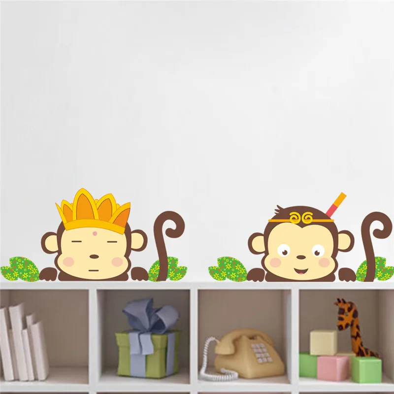 lovely monkeys wall stickers decals children animals plants wallpaper mural girls boys kids home bedroom nursery - Monkey Bedroom Decor lovely monkeys wall stickers decals children animals plants wallpaper mural girls boys kids home bedroom nursery - Monkey Bedroom Decor