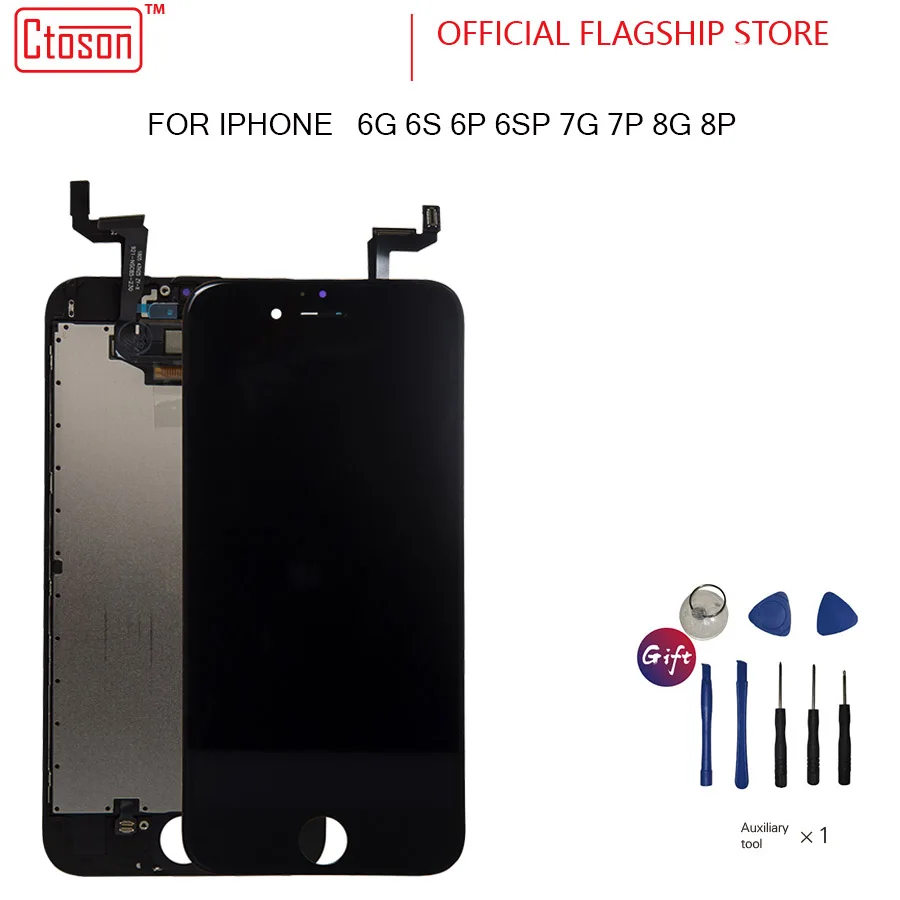 Черный класс AAA + для iPhone 6 6S Plus LCD с сенсорным экраном Force iPhone7 7p 8 8p дисплей без битых