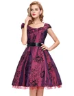 Save 20.56 on Grey Burgundy Women summer dress 2016 Retro Audrey hepburn Rockabilly dresses Swing Pinup floral printed 40s 50s 60s vestidos