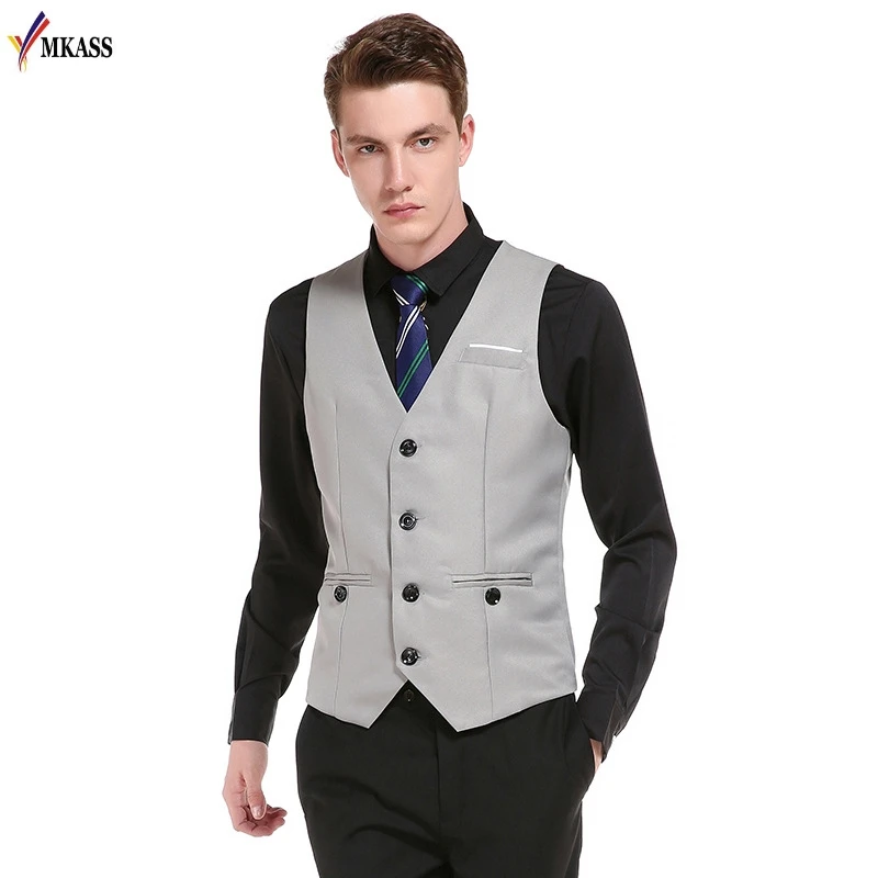 2017 New Men Suit Vests Slim Men Gilet Wedding Waistcoats Men Colete Homem Sleeveless Dress Classic Vests Business Men Work Wear