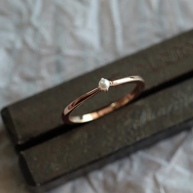 Розовое золото серебро цвет имитация кольца с грушами для женщин изящный Простой Тонкий свадебное кольцо на палец кольца друг мать подарок Z4