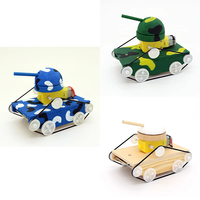 Детские творческие DIY наборы деревянный Танк модель физический материал обучающая игрушка Новый