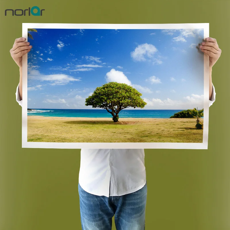

A Wall Art Printed Green Trees By The Sea Art Scenery Landscape Picture Large Canvas Painting for Bedroom Unframed