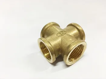 

Free shipping Brass Splitter Cross 4 Way Pipe Fitting1/2" BSP Female Adapter Connector Coupling