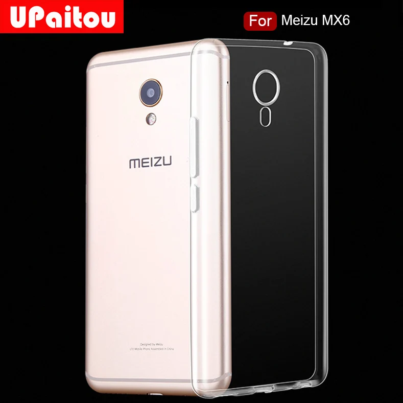 Ультратонкий Мягкий ТПУ чехол UPaitou для Meizu MX6 силиконовый прозрачный MX 6 простой и