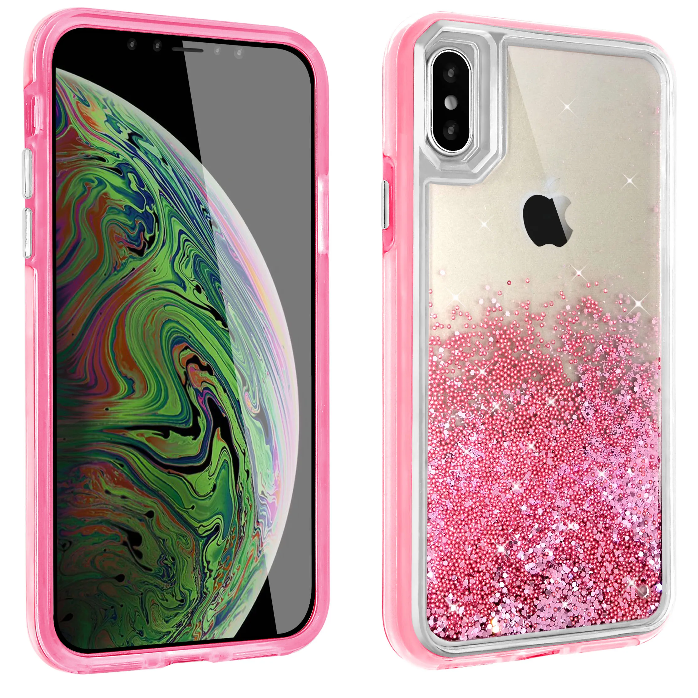 

Liquid Bling Case For iPhone 7 8 plus x xs xr max Quicksand Shockproof Waterfall Glitter clear Girl Women Rubber