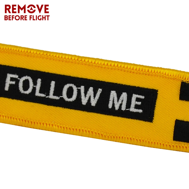 Remove Before Flight Key Chain FOLLOW ME OEM Keychain Jewelry Embroidery Safety Tag Aviation Gifts llavero Fashion Sleutelhanger5