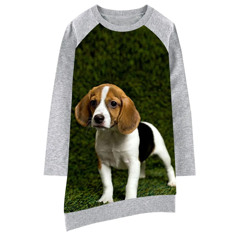 

baby Girls Long sleeve Dress fashion print dog Children dress Baby Girls Dress