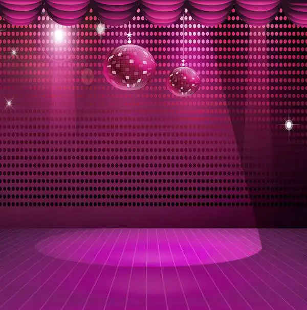 Purple Dj Polka Dot Light Curtain Stage Disco Background