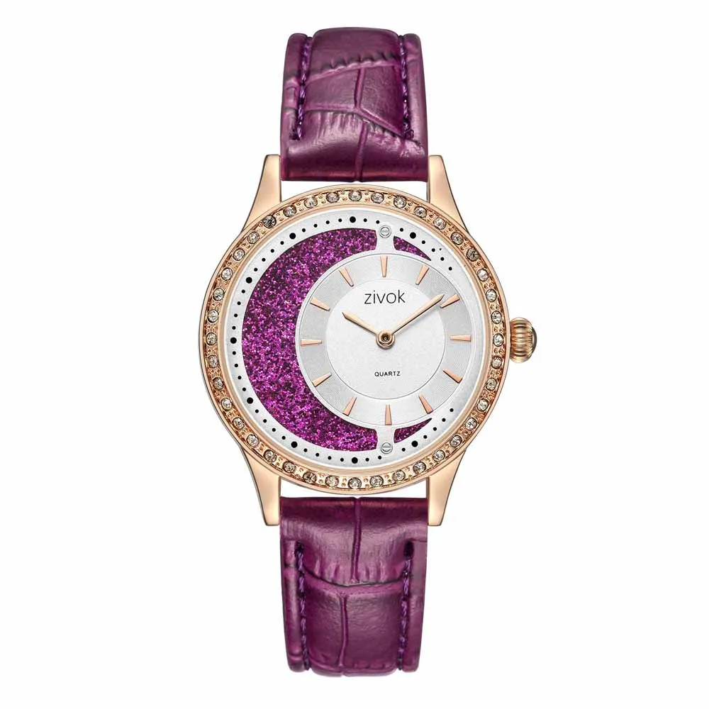 Zivok роскошные женские часы Relogio Feminino модные кожаные для влюбленных Кварцевые