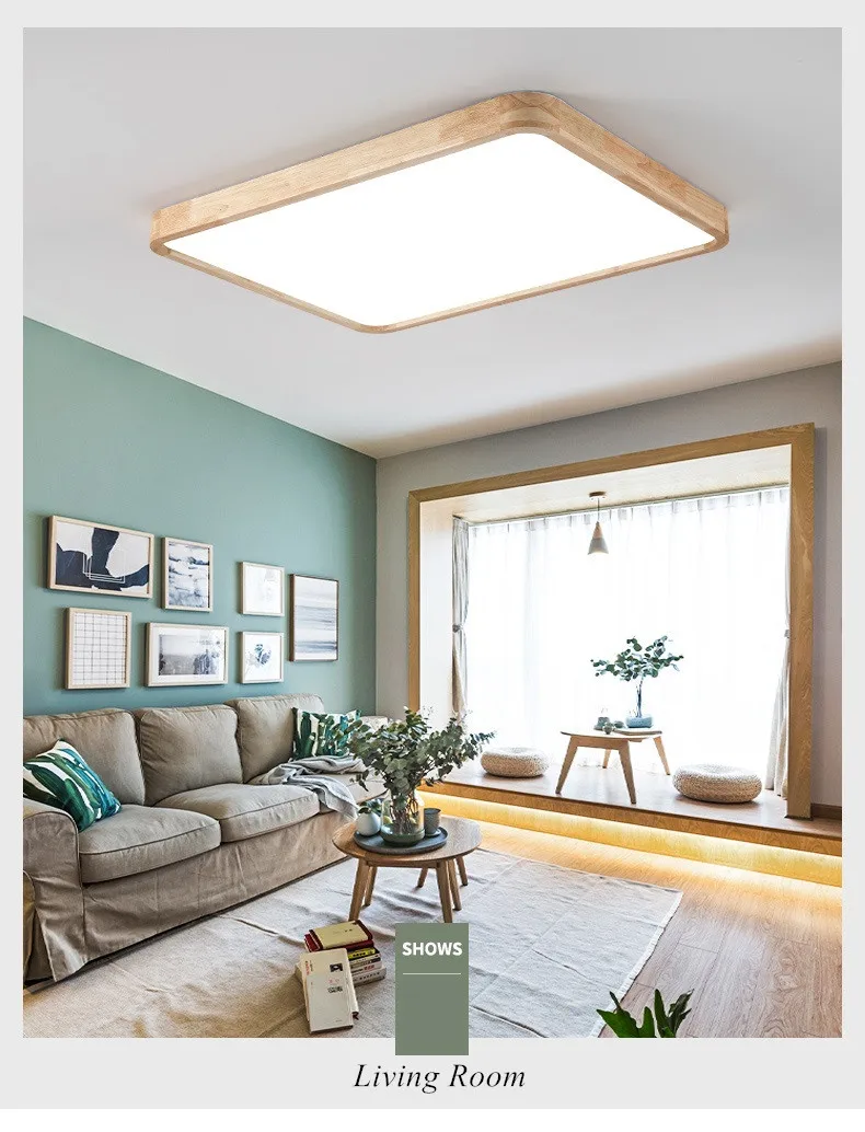 Wood Art Modern LED Ceiling Light Fixtures for Living Dining Room Bedroom Home Decoration Indoor Lighting Lampara Techo 9