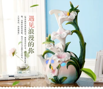 

European-style living household tea table crafts living room pipelining geomantic omen Bird brook small decoration creative