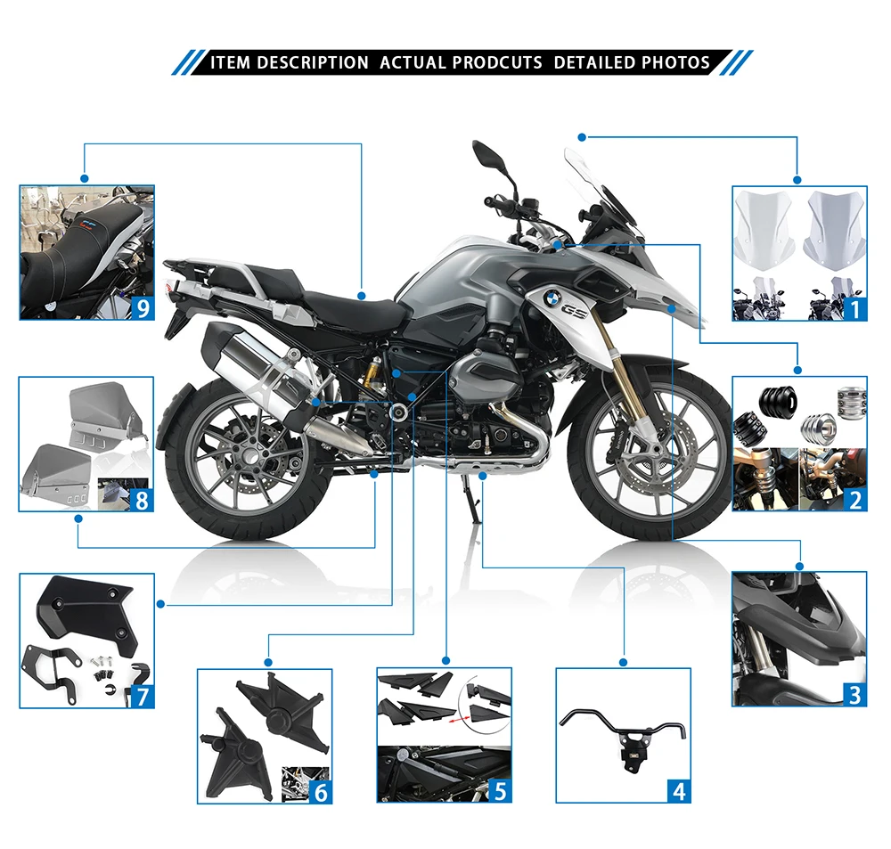 Лобовое стекло мотоцикла ветер экран двойной пузырь для 2013- BMW R1200GS Adventure LC ABS R1250GS ADV