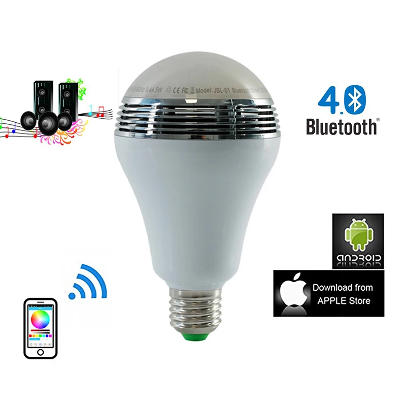 Умная RGB E27 лампа Bluetooth 4 0 аудио с динамиком затемнения светодиодный беспроводной