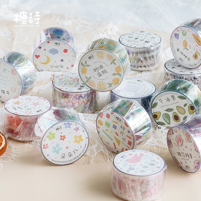 

Fruits Graffiti Transparent Washi Tape Decorative Paper Writable Adhesive Masking Tape School Office Supplies Stationery