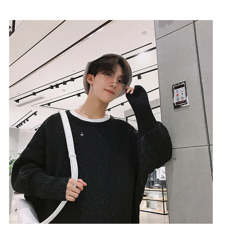 Letter Men Hip Hop Sweater Streetwear Print   (38)