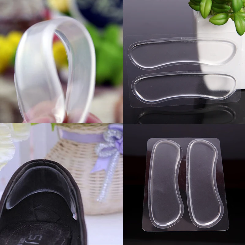 

1 Pair Silicone invisible transparent Gel Heel Pad Sticker Protector Foot Care slip-resistant Pain Cushion Liner Back Heel Shoe