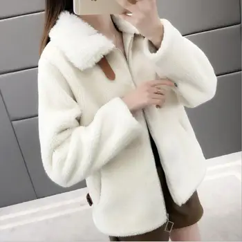 

Lamb plush coat female spring / autumn 2019 new thick short section Faux Fur Jacket Fashion Coats Woman