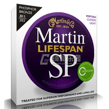 

MartinGuitar MSP7050 SP Lifespan Phosphor Bronze Acoustic Guitar String, Custom Light, 011-052