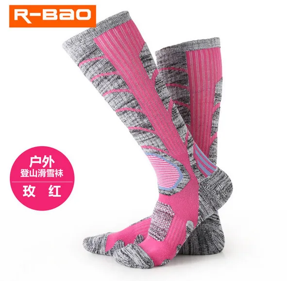 Лыжные носки(3 пар/лот) R-BAO/RB3301 женские спортивные носки 85% хлопок теплые носки для пешего туризма на открытом воздухе - Цвет: Rose