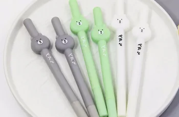 

creative cut bear animal cartoon gel Pen School Office writing Supply student Stationery gift black Neutral ink pen 48pc/lot