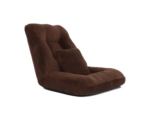 Складной пол диван кресло Регулируемый 14 положения спинки Поддержка Гостиная откидывающимися дома чтения игровой стул отдыха Складная - Цвет: Brown Color