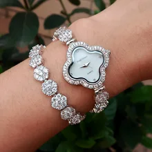 Хорошее качество AAA циркониевые элементы лист австрийский кристалл браслет часы для свадебной вечеринки Модные Ювелирные изделия Сделано с