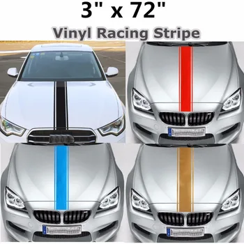 

Car Stickers and Decals Car Styling 3"x72" 183x8 cm Car Truck SUV Racing Stripe Vinyl Hood Engine Cover DIY Stripe Decoration