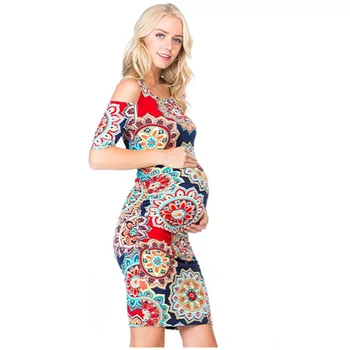 Summer Maternity Dresses Casual Fashion Print Sheath Sexy Pregnancy Clothes For Women Pregnant Evening Party Dress Elegant W011 hi bloom new fashion summer maternity dress pregnant knee length clothes for pregnancy women elegant evening party vestidos