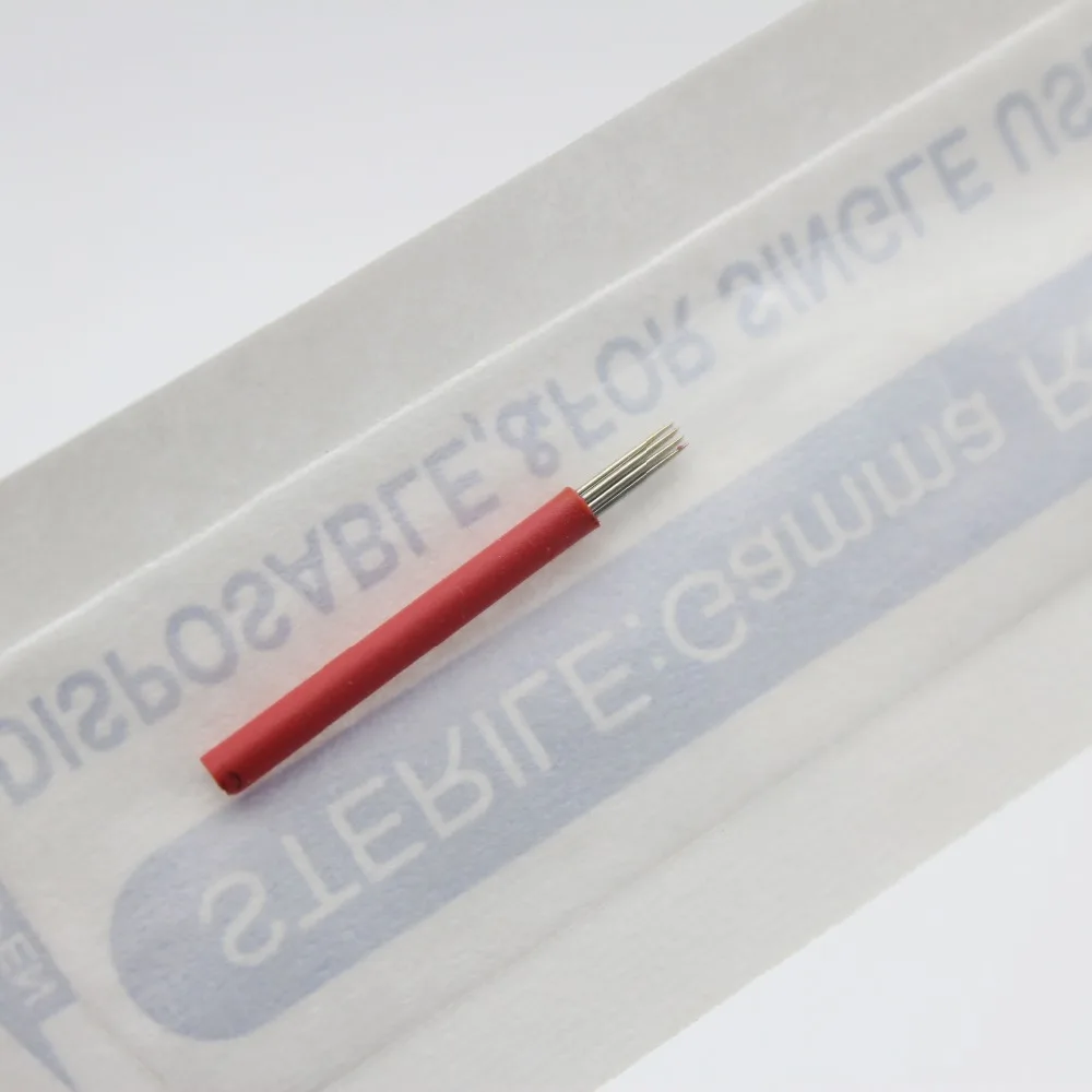 

50 pcs Semi Permanent-Makeup-Eyebrow-TattPermanent Makeup Eyebrow Tattoo Microblading 3D Eyebrow 9 Pin Fog Round Needles Blade