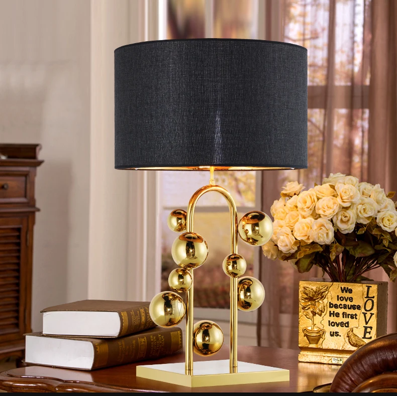

After modern black table light model of the Nordic cloth bedroom bedside lamp desk lamps Ball golden ZA81152
