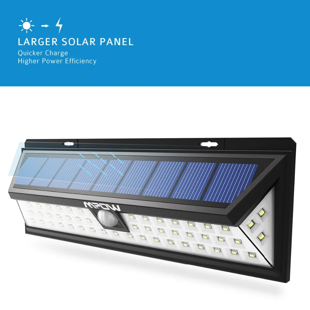 MPOW 54 LED Солнечный садовый настенный светильник наружный водонепроницаемый 120