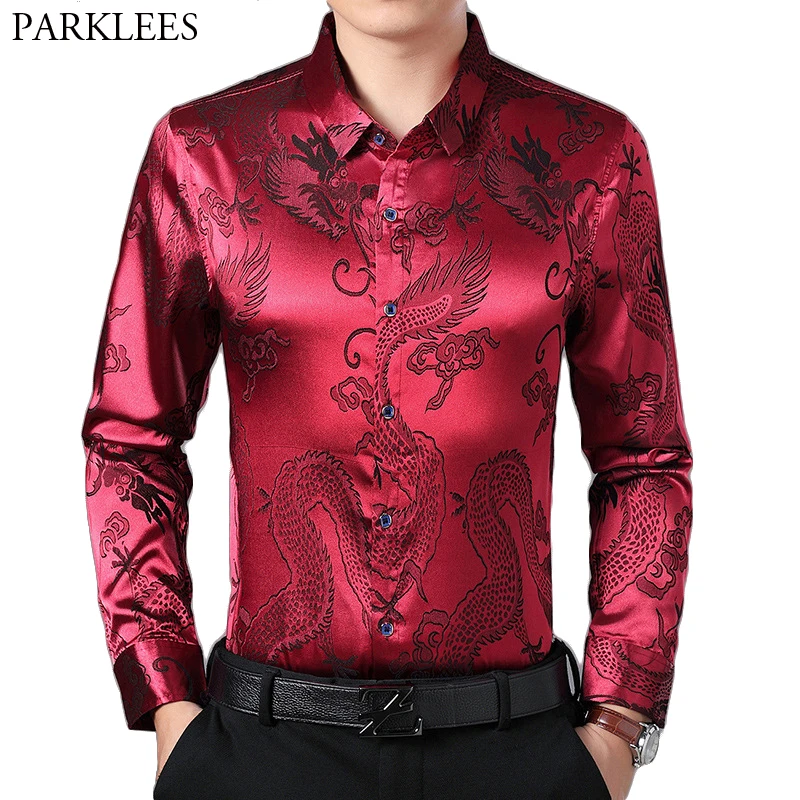 Chemise en satin rouge Clearance