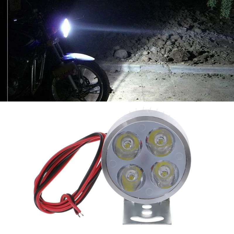 High Bright 12-85V 12W LED Spot Light Head Lamp Bulb Motor Bike Car Motorcycle