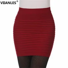 VIIANLES 2019 Summer Skirt New Fashion A-Line Skirt Ladies High Waist Skirt Plus Large Size Elastic Pleated Skirt Candy Color