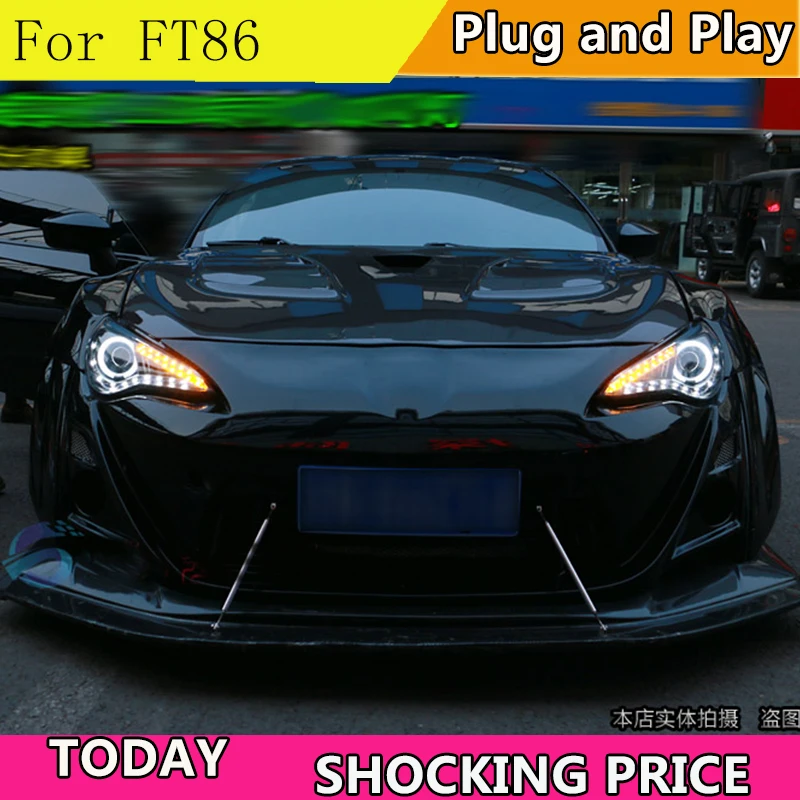 Автомобильный Стайлинг корпус передней фары для Toyota FT86 GT86 2013 фары светодиодный Toyota FT86 фары DRL Объектив Двойной Луч би-ксеноновая лампа