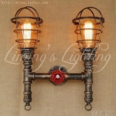 

Nordic Loft Style Iron Water Pipe Lamp Edison Wall Sconce Retro Wall Light Fixtures For Home Vintage Industrial Lighting