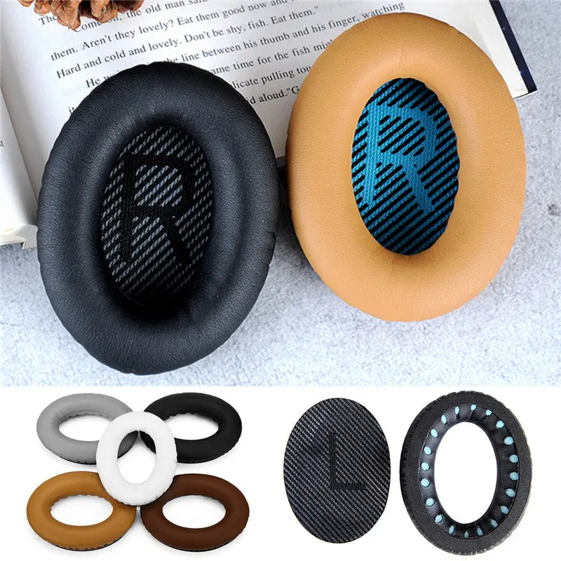 

For BOSE QC2 QC25 QC35 QC15 AE2 1 Pair Replacement Soft Foam Black White Grey Coffee Khaki Sponge Headphone Ear Pad Cushion
