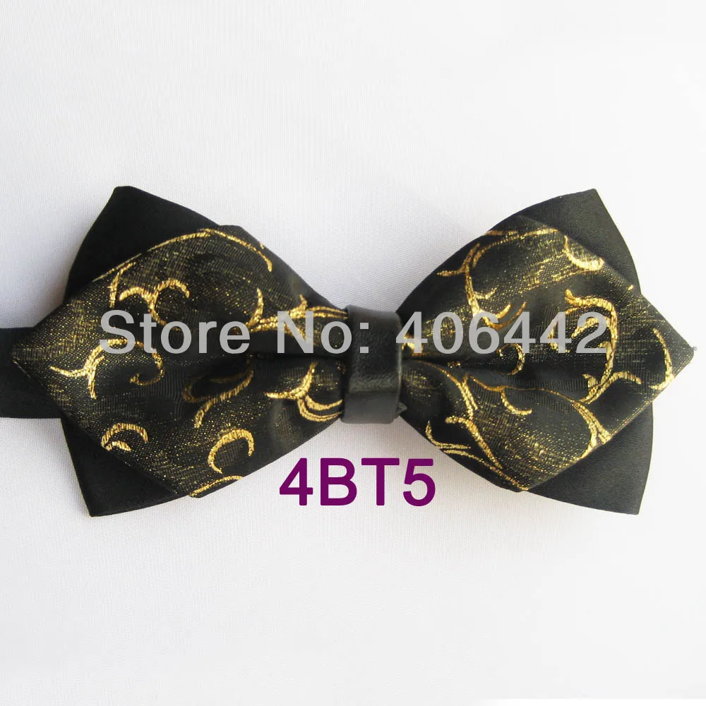 Yibei Coachella Галстуки diamond Дизайн черный и золотой желтый блестящий Florals Bow Tie регулируемые взрослых смокинг с галстуком-бабочкой унисекс бабочки