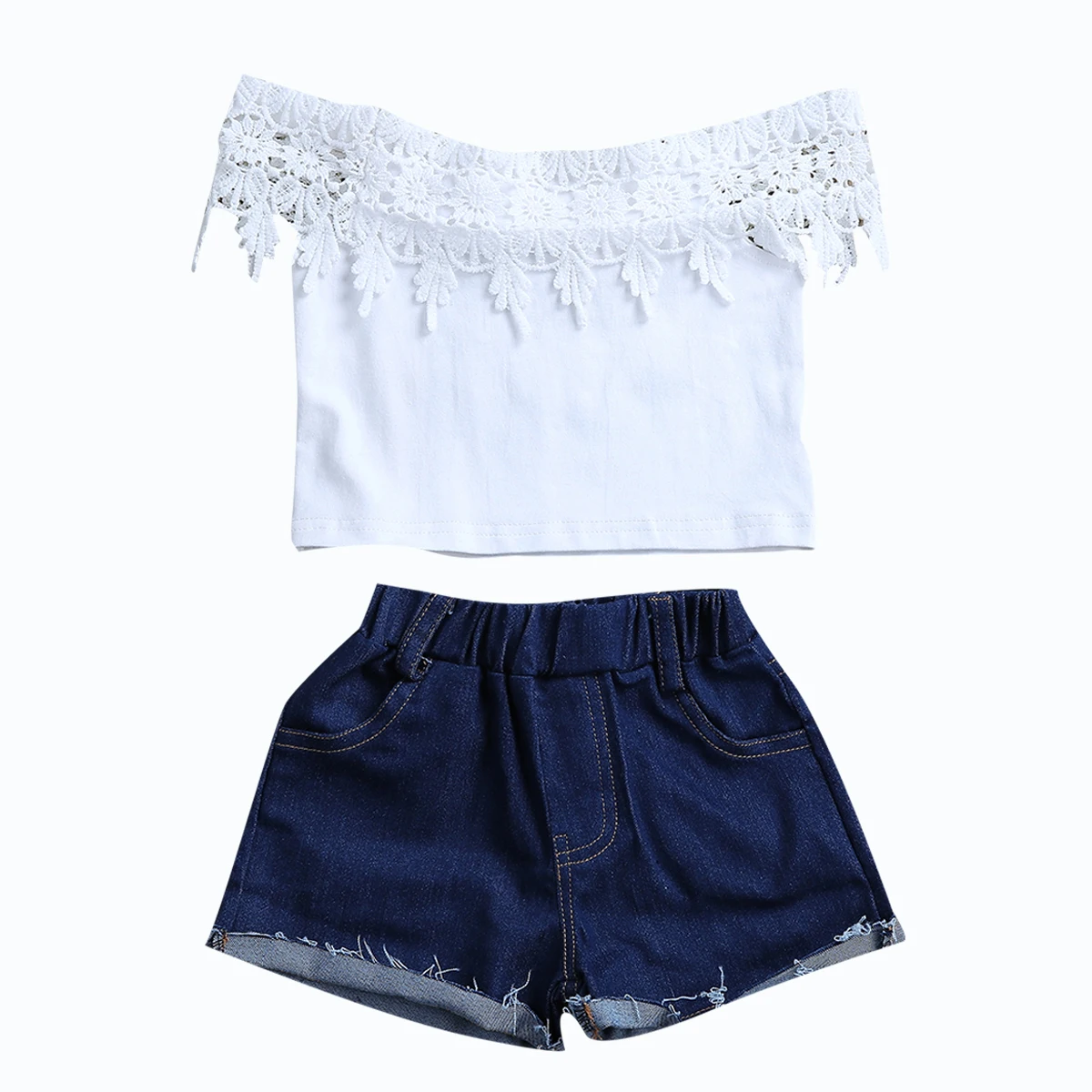 2017 New Fashion Children Girls Clothes Off Shoulder Lace ...