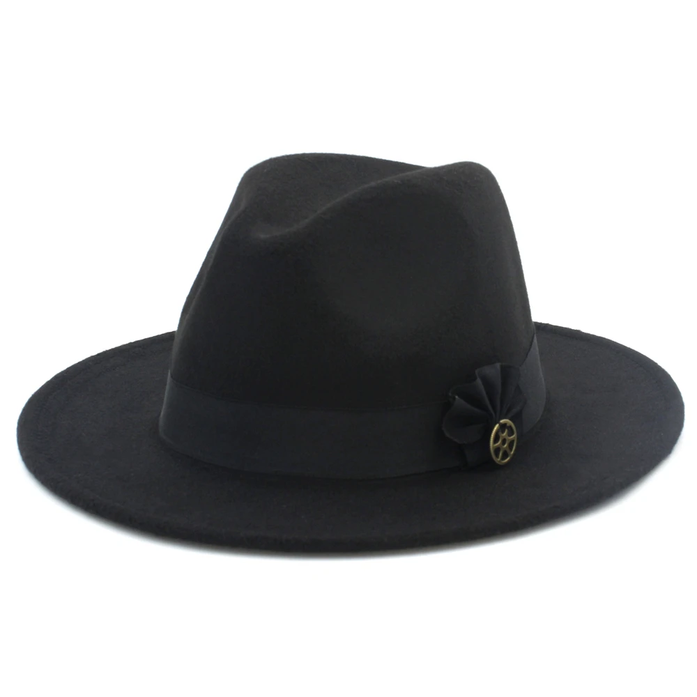 Шляпа федора из 100% шерсти с широкими полями и бантом|wide brim|wide brim hathat wide |